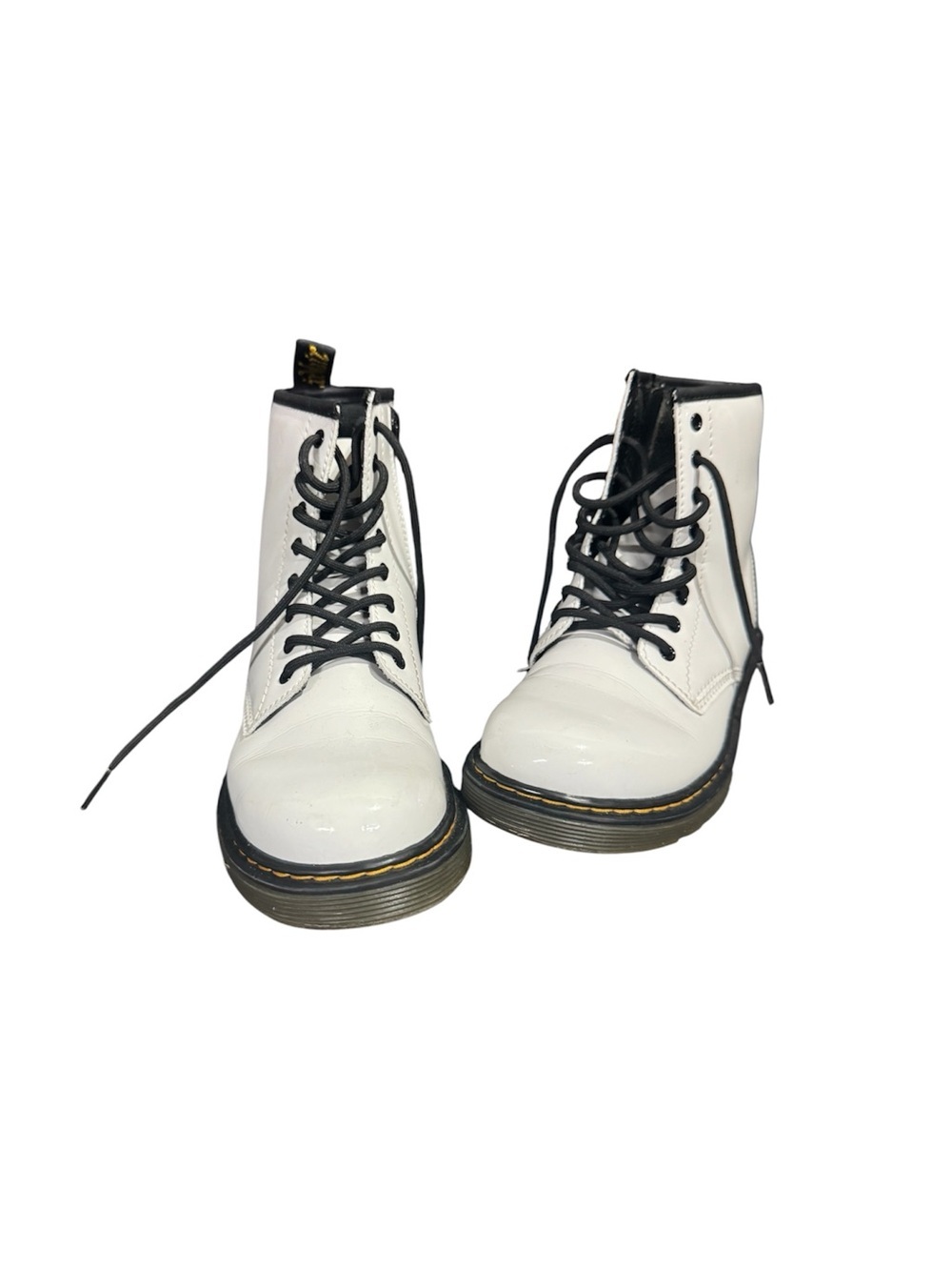 Dr. Martens 1460 J White Patent Lace Up Boots Kids Size US 3 EU 34